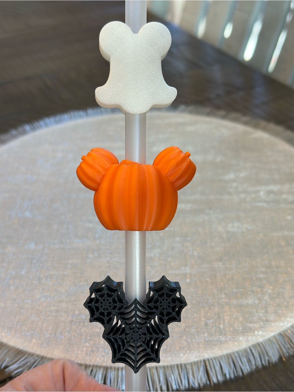 Disney Halloween Mickey Mouse Themed Straw Topper Set Glow in the Dark - Picture 4 of 5